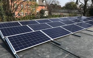solar panels pv panels on modular roof tennis pavilion