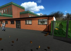 Wollaston Exterior With Brick Render 3D Modular School Building-min