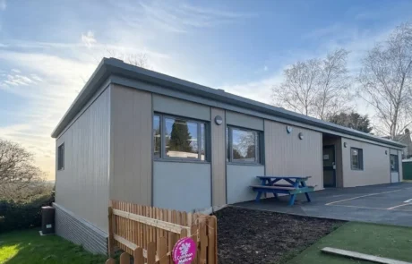 Portable Building On A Sloping Site With Restricted Access - Modular Classroom at Curzon Primary School
