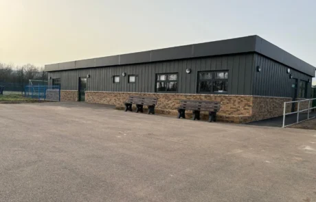 Modular Building in Grey Cladding and Red Brick Exterior by MPH Buildings UK