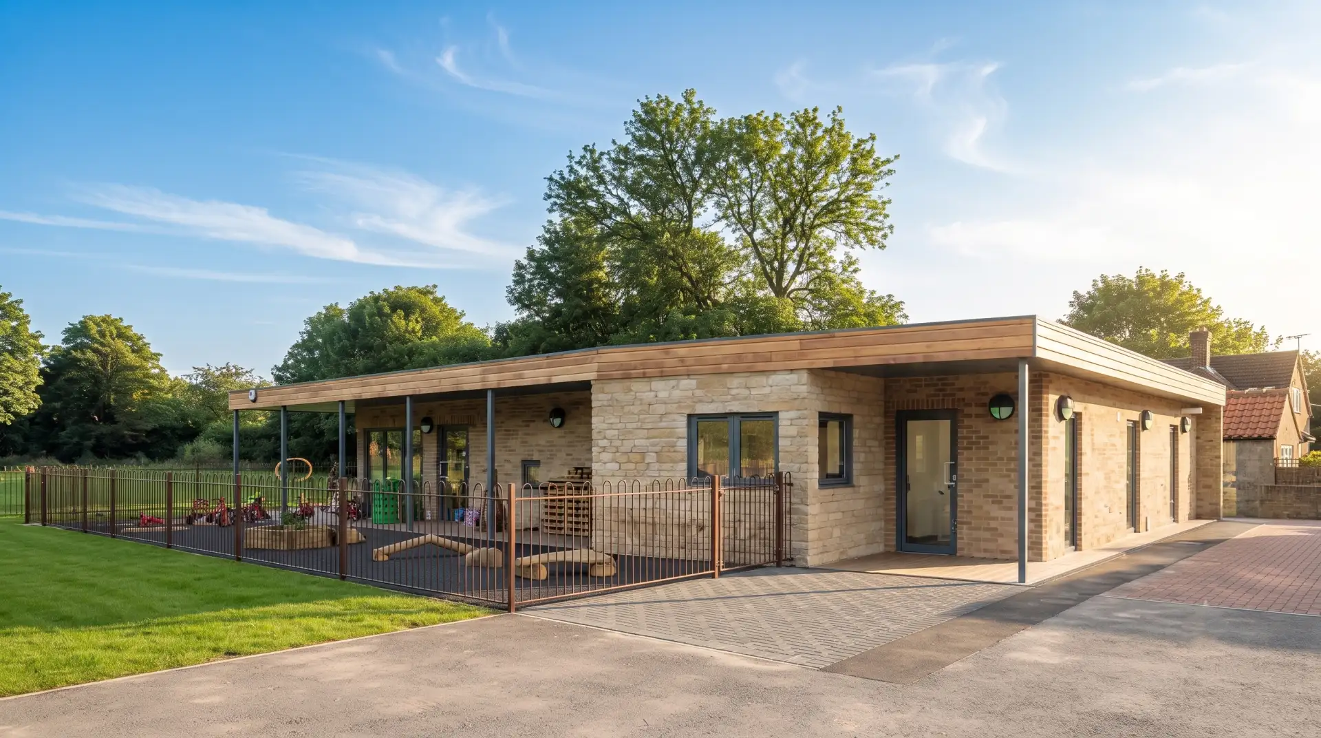 Modular School Nursery Building for Playschool in Northern England to Replace Old Building
