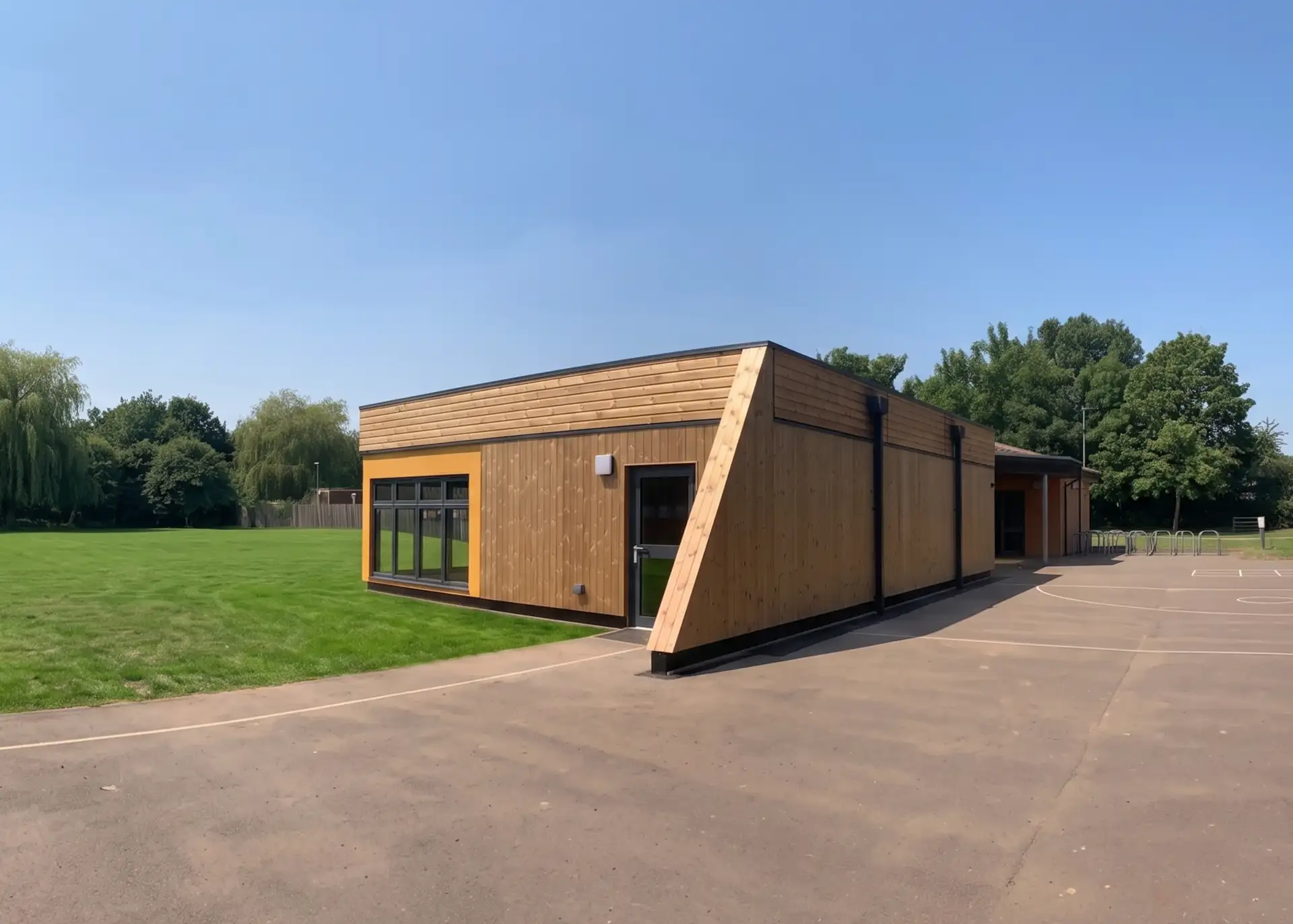 A Modular Timber Clad Building Designed To Fulfill The DFE School Building Framework CF25 For SEND Teaching Facilities In England